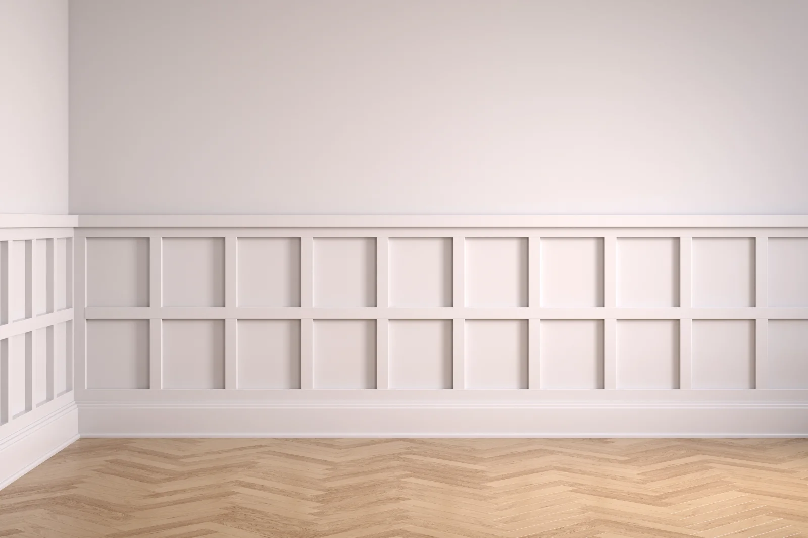 phoenix-millwork-desert-conditions Custom wood wainscoting trim inside a sunlit Phoenix desert-style home, showing the kind of direct sun exposure that dries out and fades unsealed millwork.