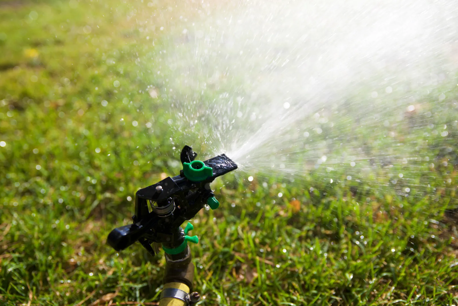 sprinkler-repair-phoenix-irrigation-valve Sprinkler repair in Phoenix, Arizona — a technician fixing an irrigation valve in a desert yard.